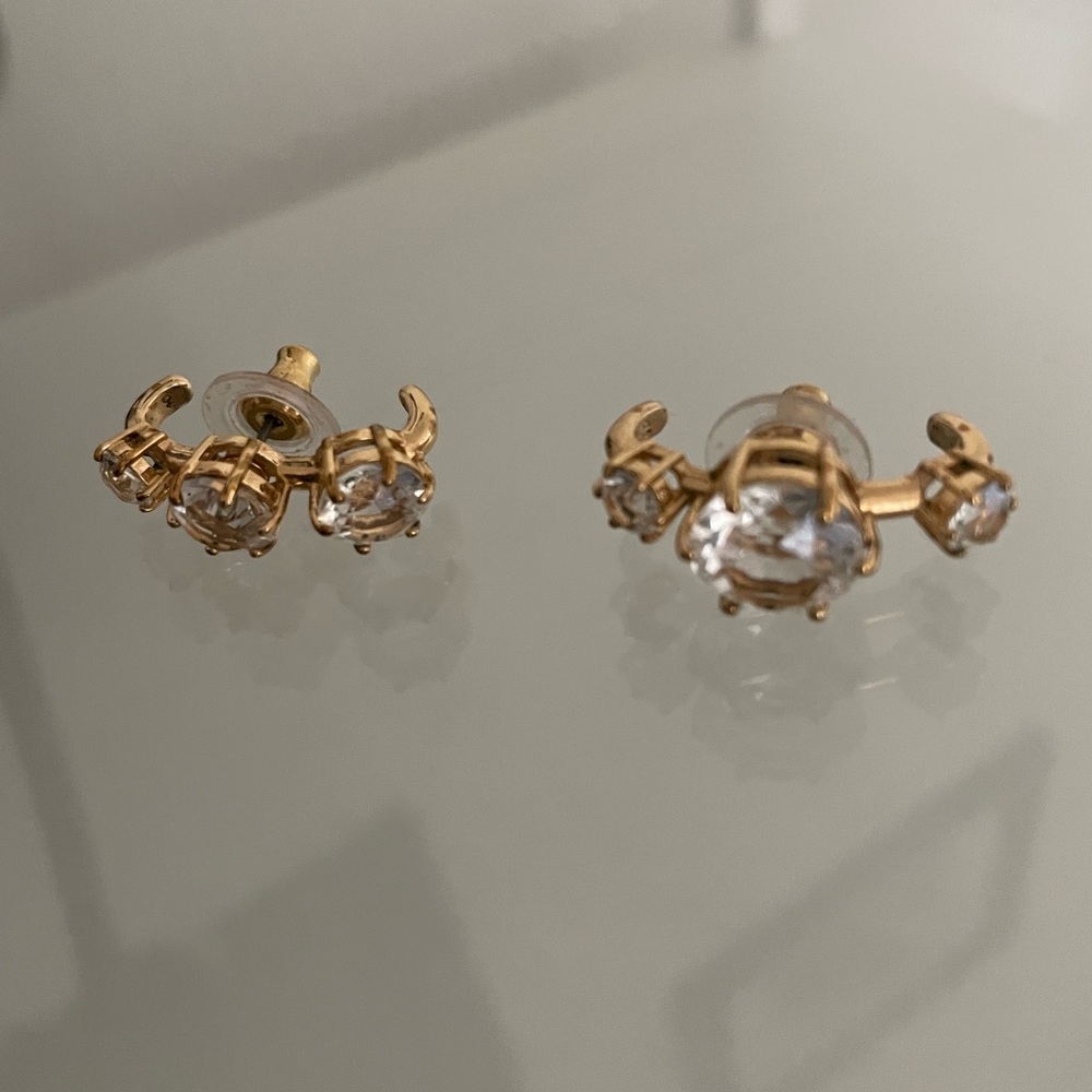 Swarovski Gold Crystal Earrings Cuffs - Picture 3 of 4